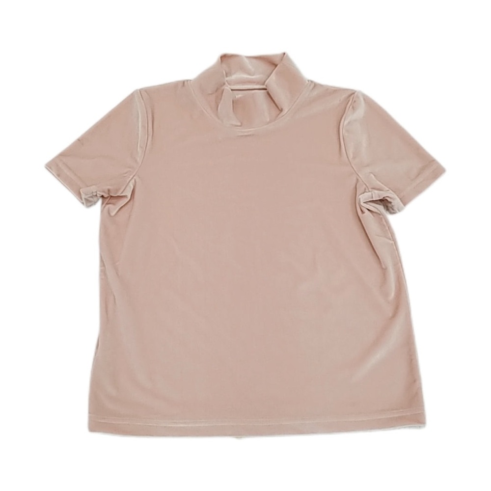 Madewell Pink Velvet Moxk Nexk Top - XXS